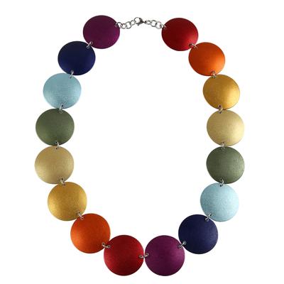 Collierkettchen DEMARIE "Aluminium mehrfarbig eloxiert", bunt (mehrfarbig), Halsketten, Damen, 51cm, Metall, L: 51, glänzend, matt