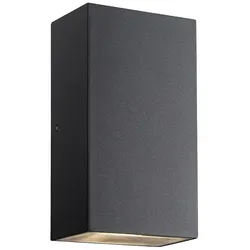 Nordlux LED Außenleuchte ROLD LED Wandleuchte, eckig, 2x 5W LED, 3000K, 750lm, IP44, schwarz NORD-84151003