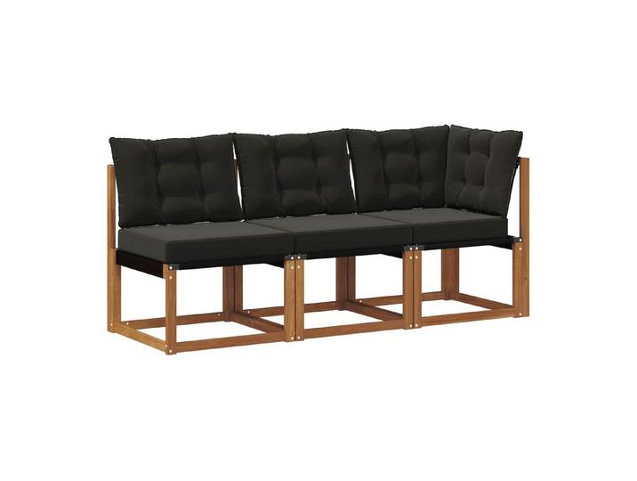 vidaXL Sofaelement 3 stk. Outdoor Mittel- und Ecksofa Natur (3 St)