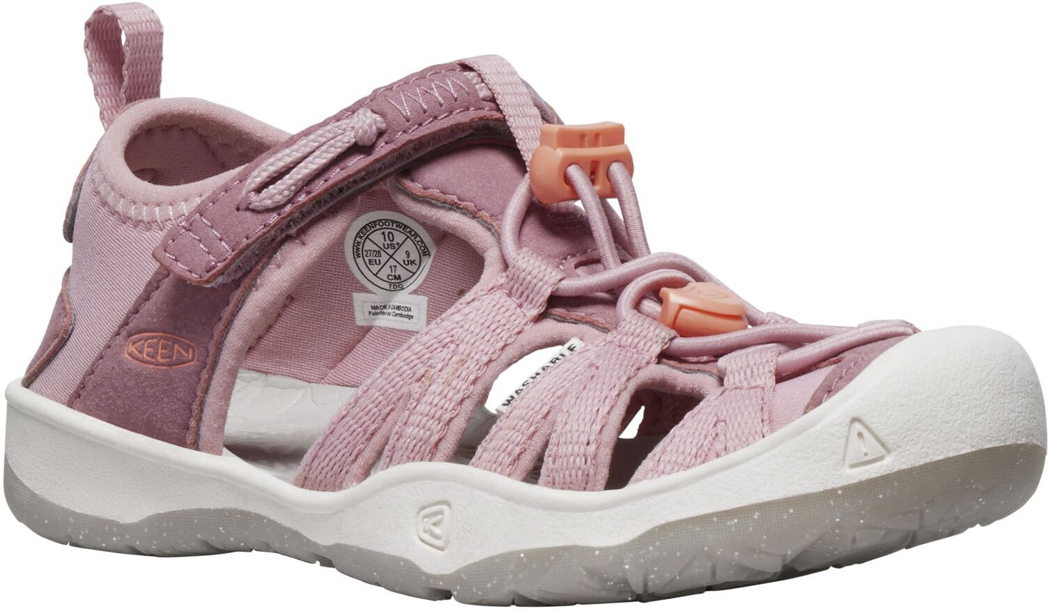 Sandale KEEN "MOXIE SANDAL", Mädchen, Gr. 24, rosa (nostalgia rose, papaya punch), Synthetik, Textil, Schuhe Sandale nostalgia rose, papaya punch 24