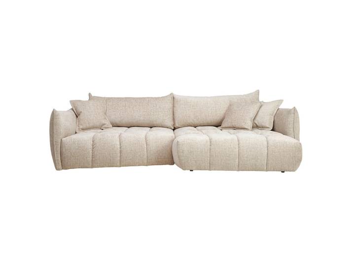 Lomoco Ecksofa, Beige, Kunststoff, 4-Sitzer, Füllung: Silikon,Silikon, Ottomane rechts, L-Form, 302x156 cm, Stoffauswahl, seitenverkehrt erhältlich, Hocker erhältlich, Wohnzimmer, Sofas & Couches, Wohnlandschaften, Ecksofas