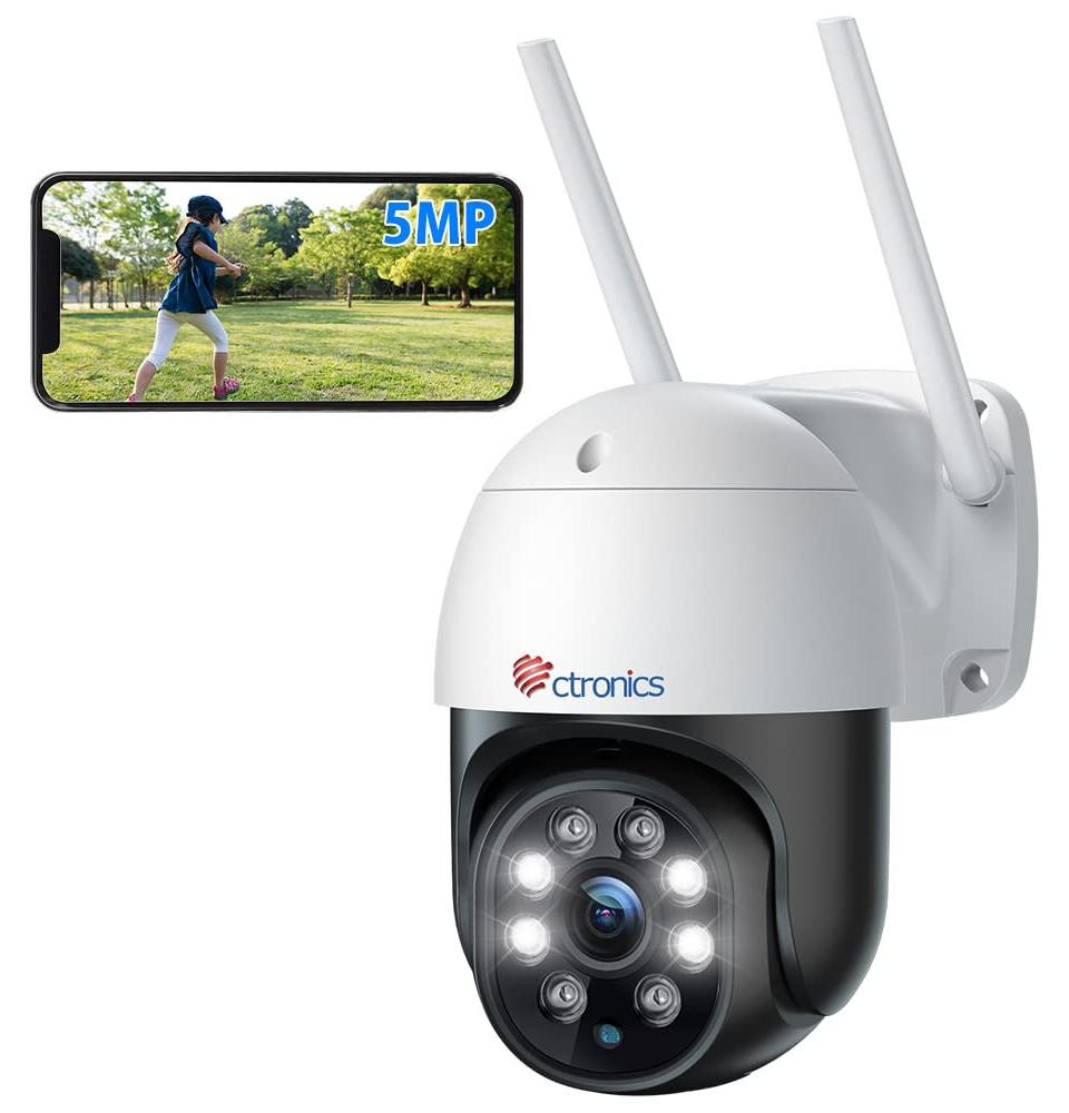 Selius Wifi-bewakingscamera voor buiten, 5 MP, PTZ, nachtzicht