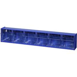 Allit 464440 Klappkasten-Magazin VarioPlus ProFlip 6 stapelbar (L x B x H) 600 x 600 x 115 mm Blau, Transparent 1 St.