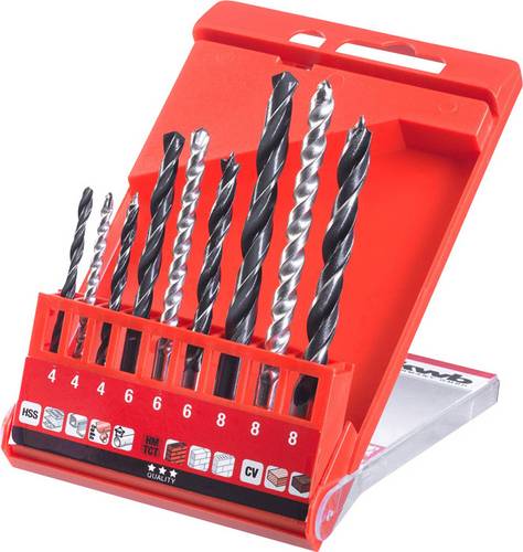 Kwb 420400 9teilig Universal-Bohrersortiment Metall, Stein, Beton, Mauerwerk, Ziegel, Holz 4 mm, 6 mm, 8mm