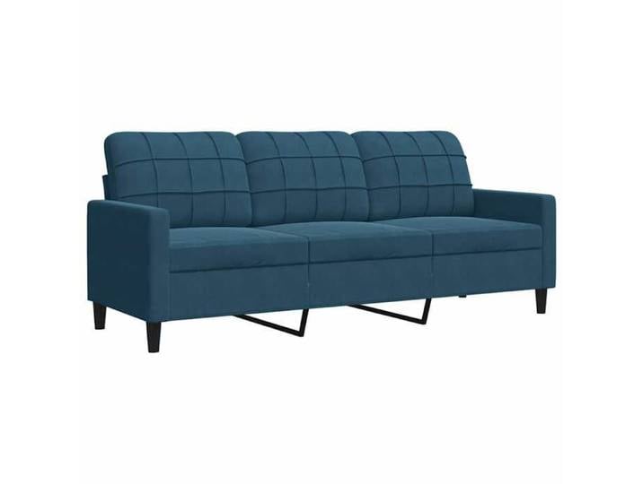 Canapé à 3 places ABOTT@ Sofa FIXE Pour Adultes/Enfant confortable Bleu 180 cm Velours Les Soldes8907337