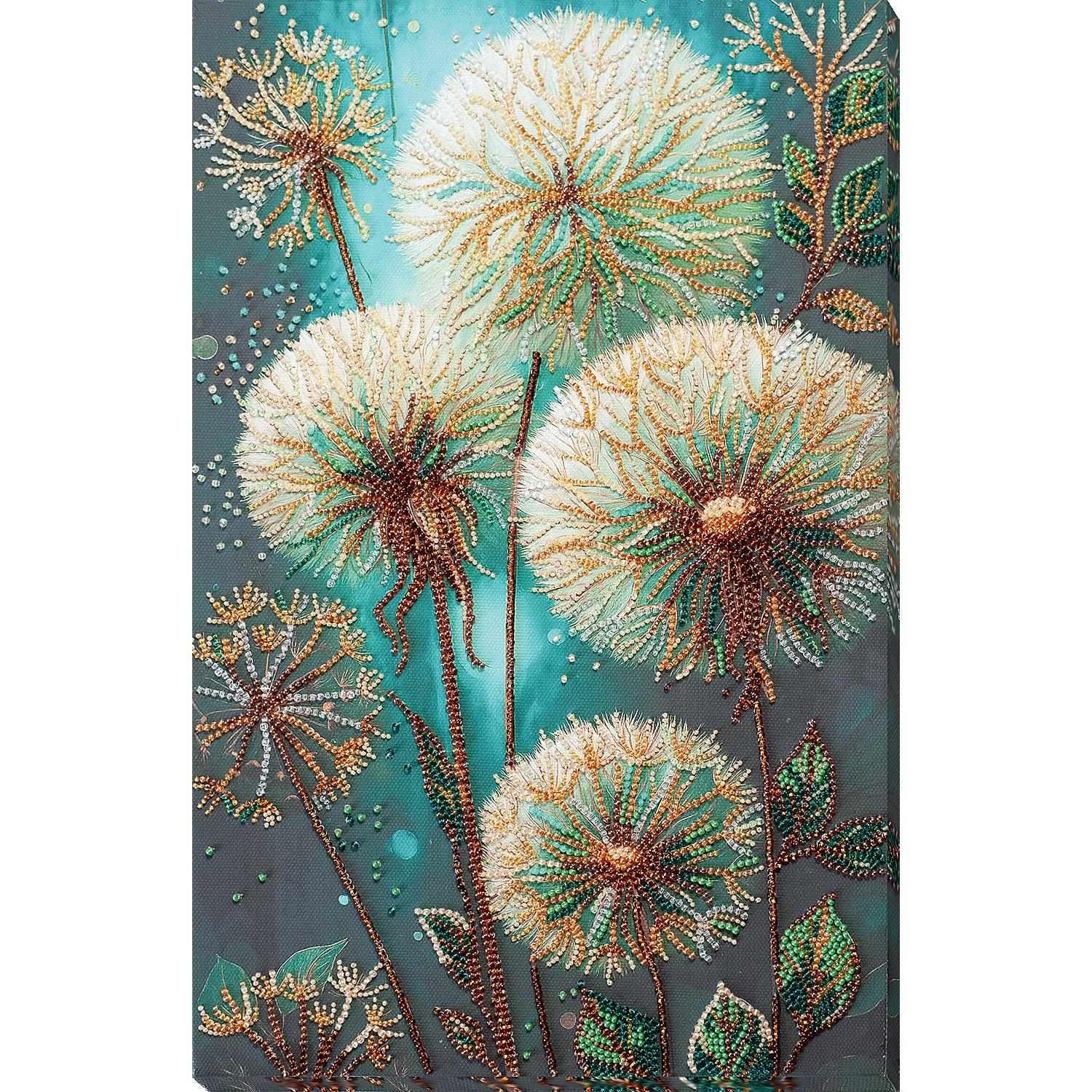 Perlen-Stickbild "Pusteblumen", 21 x 34 cm