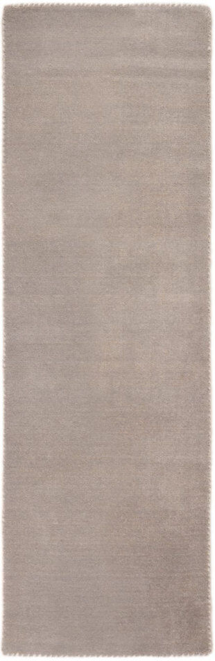 Carpetfine Wool Hand Woven Area Rug Light gray Runner 80 x 400cm