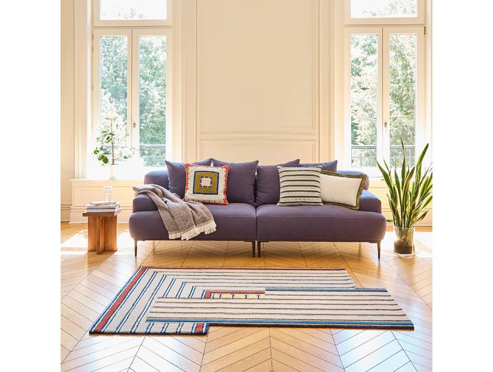HABITAT - Tapis en laine - 130 x 190 cm - Beige - Design by Constance Frapolli - Galon