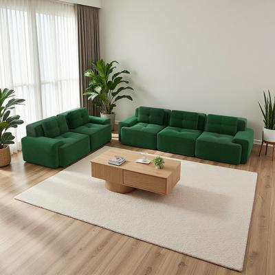 ZWYO HOSIMU 2-Piece Modern Deep-Seat Modular Sectional Sofa Set with Tufted Design and Non-Slip Base Design for Living Room, Bedroom