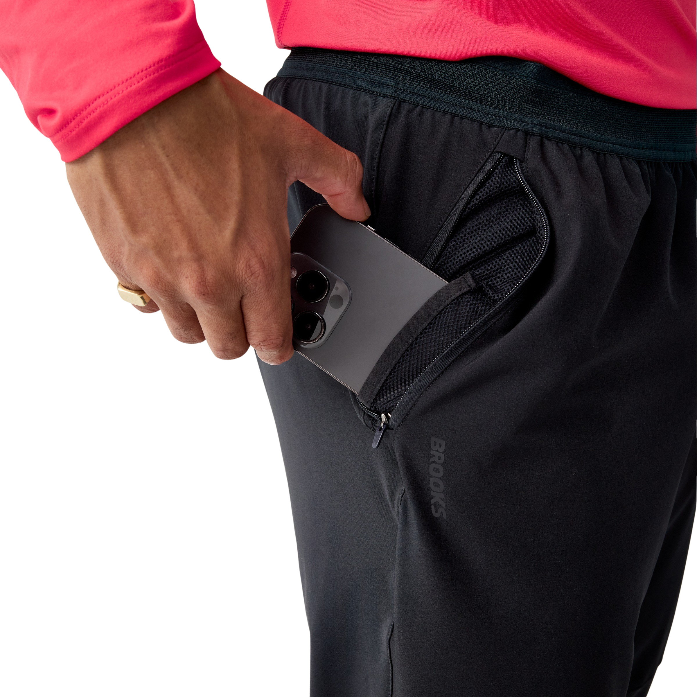Brooks Dash Hose Herren Laufhose schwarz Größe L Laufen Windabweisend