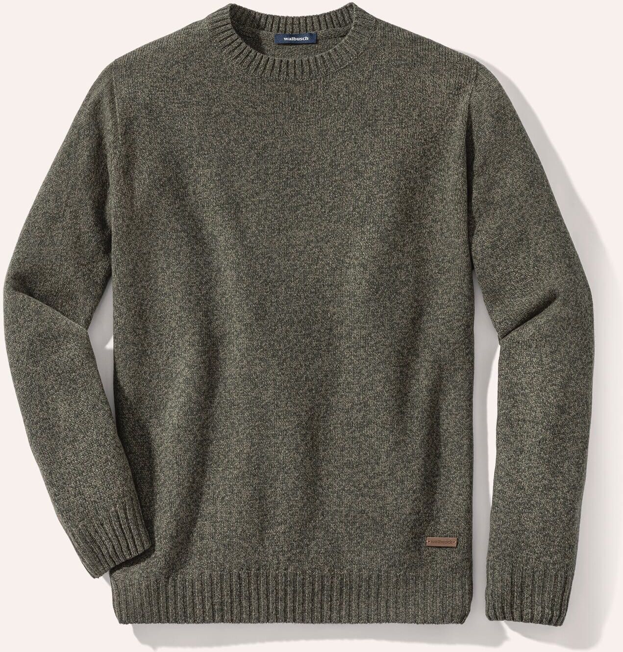 Walbusch Lammwoll-Pullover Nahtlos, , Farbe Grün, 52, reine, feinste Lammwolle nahtlos in Italien gestrickt Herren