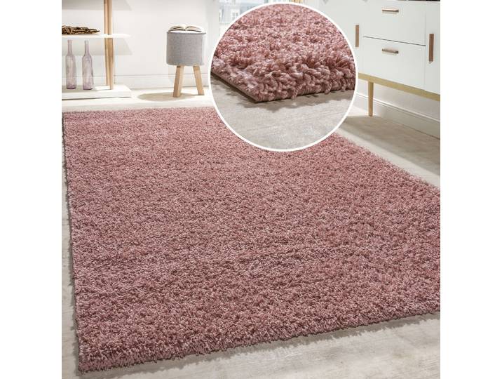 Teppich PACO HOME Twister 500 , pink, B:120cm H:44mm L:170cm, Kunstfaser, Teppiche, Teppich, Uni Hochflor Shaggy mit hoher Fadendichte