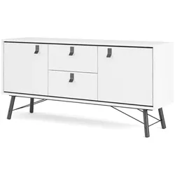 Ebuy24 Rye Sideboard 2 Türen, 2 Schubladen mattweiss.
