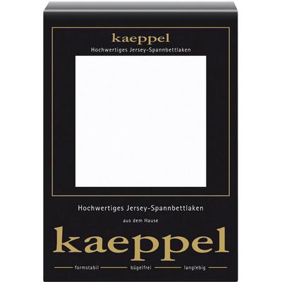 Spannbettlaken KAEPPEL "Single Jersey Mako Elasthan", weiß, L:200cm, Jersey-Elasthan, Obermaterial: 97% Baumwolle, 3% Elasthan, Bettlaken, Spannbettlaken, aus 97% Baumwolle und 3% Elasthan