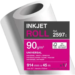 Clairefontaine, Plotterpapier, Inkjet Universal (90 g/m2, 4500 cm, 91.40 cm)