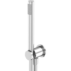 Steinberg Serie 340 Handbrausegarnitur, inklusive integrierter Brauseanschlussbogen, Brauseschlauch, Halter, 3401670, Farbe: Chrom