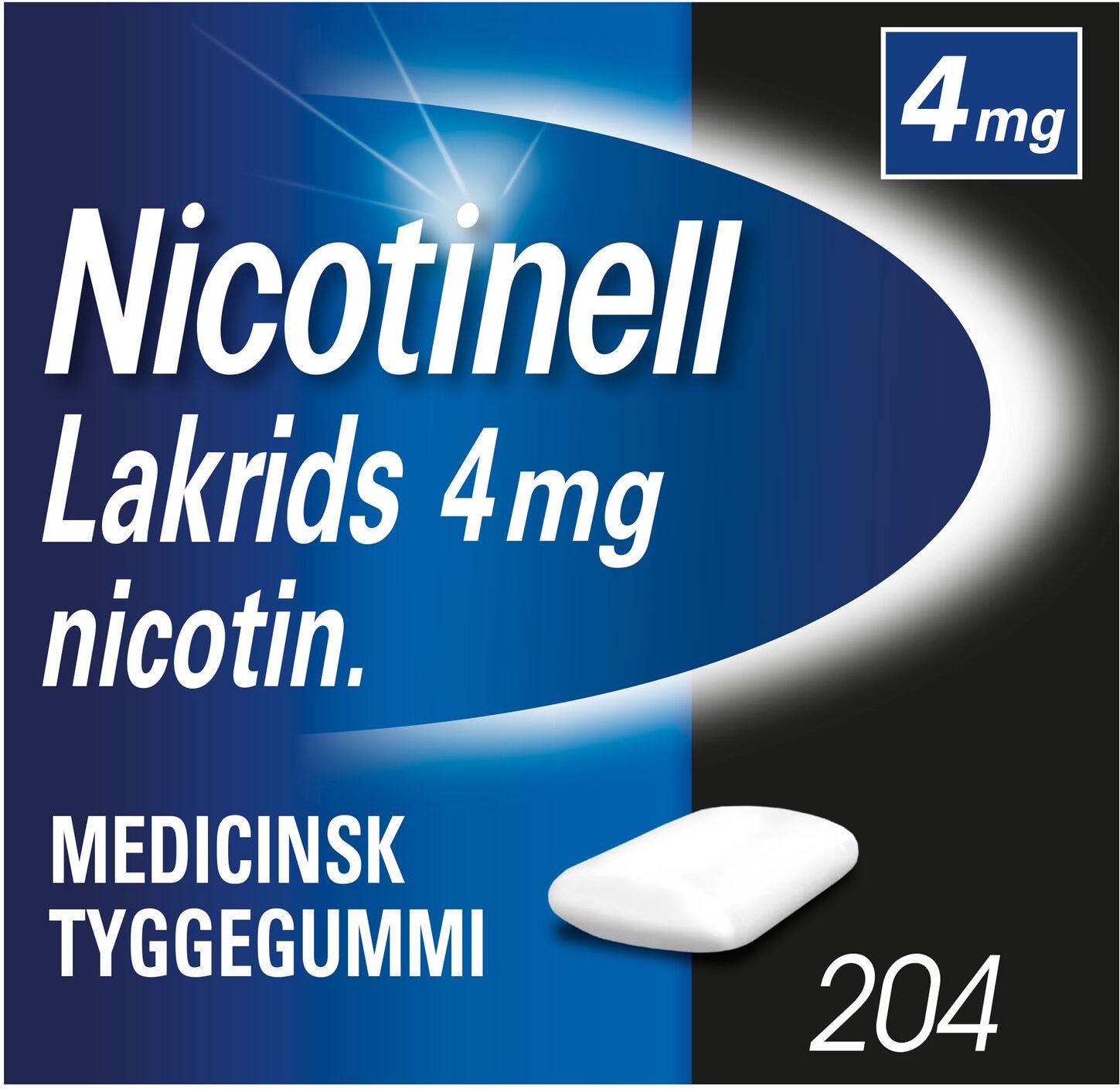 Nicotinell Lakrids 4 mg 204 stk Medicinsk tyggegummi