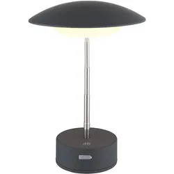 Tischlampe Akku dimmbar Leselampe LED Tischleuchte verstellbar anthrazit H 26 cm