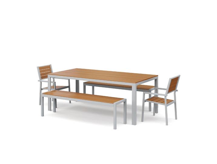 Gartenmöbel Set KAVO 2 Stühle + 2 Bänke braun
