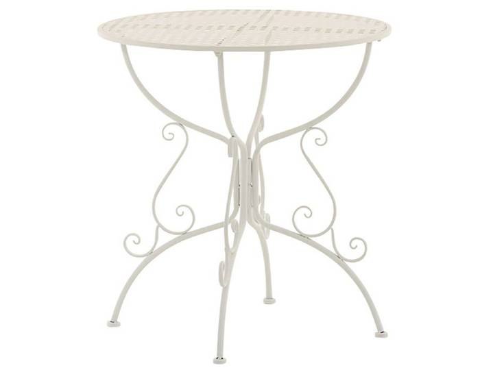 Table de jardin ronde en fer forge Amanda metal metal blanc 10_0004005