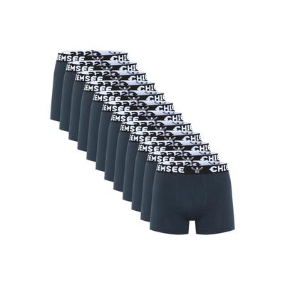 Retro Boxer CHIEMSEE, Herren, Gr. XL (56/58), schwarz (dunkelblau, dunkelblau), 95% Baumwolle, 5% Elasthan, unifarben, körpernah, Unterhosen, im vorteilhaften 12er Pack