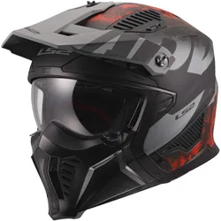 LS2 OF606 Drifter Gas Helm grau-rot 06 - XS (53/54)