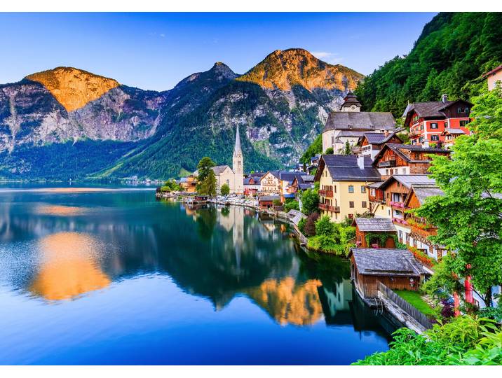 Fototapete PAPERMOON Hallstatt Austria , bunt, B:2m L:1,49m, Vlies, Tapeten, Fototapete