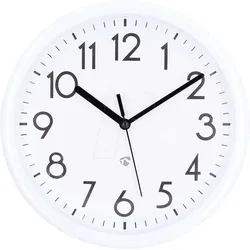 N CLWA105WT - Wanduhr, Durchmesser: 220 mm, Kunststoff, Weiss