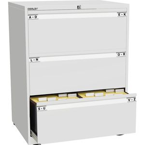 Bisley Hängeregisterschrank Essentials YESF0810, 2-bahnig, 3 Schübe, weiß