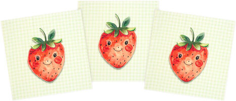 Canvas-Coupon "Erdbeere", rot-color