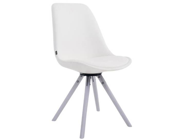 Chaise de salle à manger - Calais - Pivotante - Similicuir - Design scandinave - Blanc