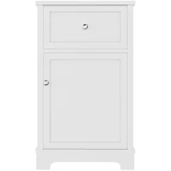 MODFU Badezimmerschrank aus MDF und Keramik in Weiß, 51x46x87 cm, lackiert, mit Waschbecken und Stauraum