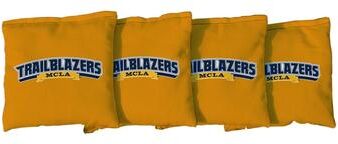 Skip's Garage Massachusetts College of Liberal Arts Trailblazers Gold Cornhole Bags