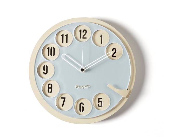 ARTI E MESTIERI horloge murale CALL ME (Crème / cendres - Métal verni)