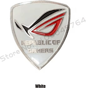 Uplift Curations ROG Belief Aluminum PC Case Sticker Gamer Logo Label For Custom Modding white
