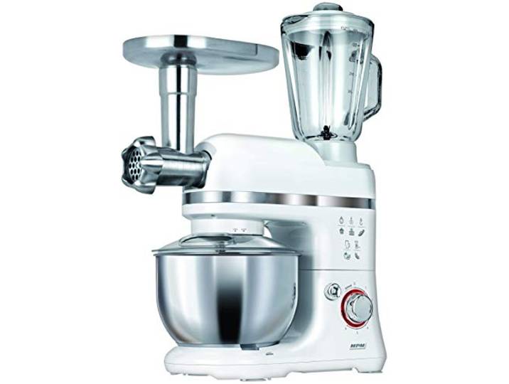 MPM mrk-15 Multifunktions-Küchenmaschine mit Mixer Handmixer, Fleischwolf, Standmixer, Pasta, 1200 W