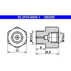 ATE 03.3510-0054.1 Adapter, Bremsleitung