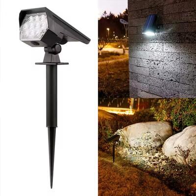 Friendly Fresh Finds Solar Outdoor Spotlights Waterproof Floor Mounted Lawn Lights For Garden, Courtyard & Landscape Lighting white Light