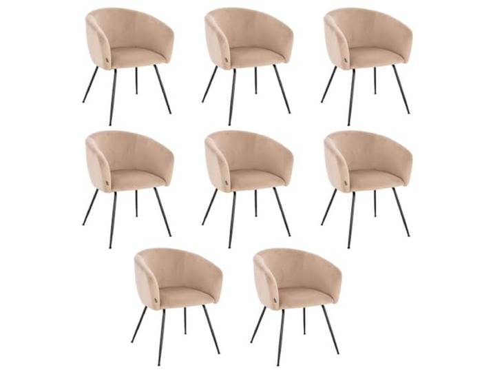 Home Deluxe - Polsterstuhl ARIA - 8 Stück, Farbe: Samt Beige - weiche Polsterung, bis 120 kg belastbar I Küchenstuhl Speisestühle Esszimmerstühle