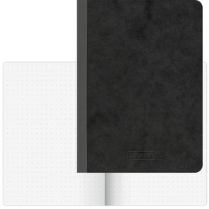 Brunnen Notizbuch FACT!plus, 104367390, Karton Softcover, schwarz, 96 Blatt / 192 Seiten, 90 g/m², dotted, A6