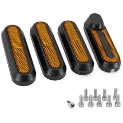 Schwarzer Katadioptrie mit gelbem Reflektor für Xiaomi 10er-Set