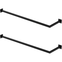 ML-Design Kleiderstange Übereck 2er Set, Wandmontage, Stahl schwarz, L-Form Garderobenstange inkl. Montagematerial