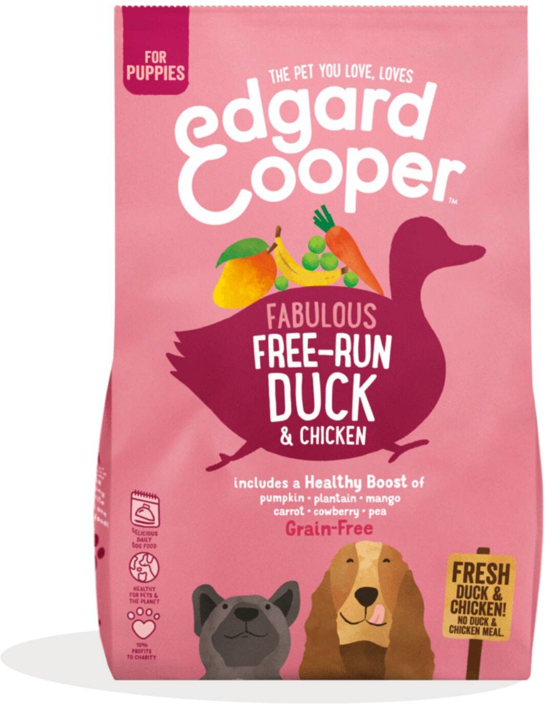 Edgard &amp; Cooper SACCO 7 Kg CROCCHETTA MEDIA M Edgard & Cooper Anatra e Pollo per Cuccioli Puppy