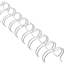 100 Drahtbinderücken 2:1, DIN A4, weiß | 14,3 mm (9/16"), Kunststoff, Stahl