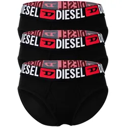 DIESEL Damen Slips, 3er Pack - OXY-D-CORE, Cotton Stretch, Logobund Schwarz / L