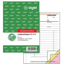 Sigel Formularbuch »Lieferschein mit Empfangsschein« SD014 gelb