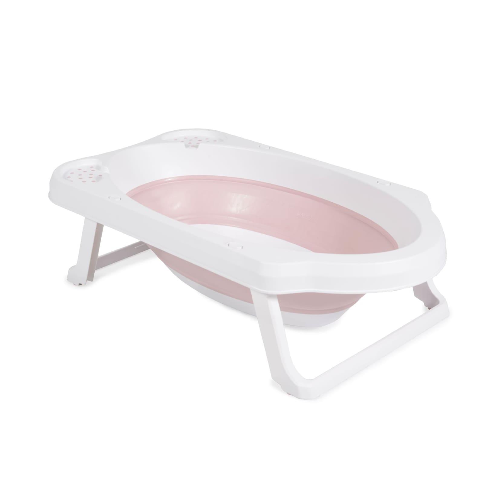 Cangaroo faltbare Babybadewanne Maui, 84 cm lang, Wasserablauf, Ablagefächer rosa