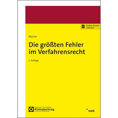 Die größten Fehler im Verfahrensrecht, Set von Georg Junior Murrer, Nwb Verlag, 978-3-482-68542-2