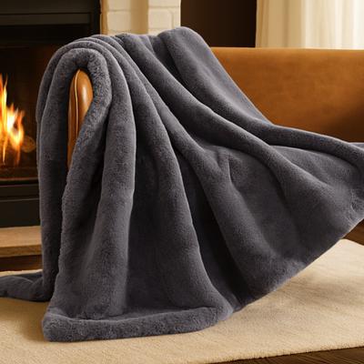Bare Home Faux Fur Blanket - Ultra-Soft Blanket - Luxurious Fuzzy Warm