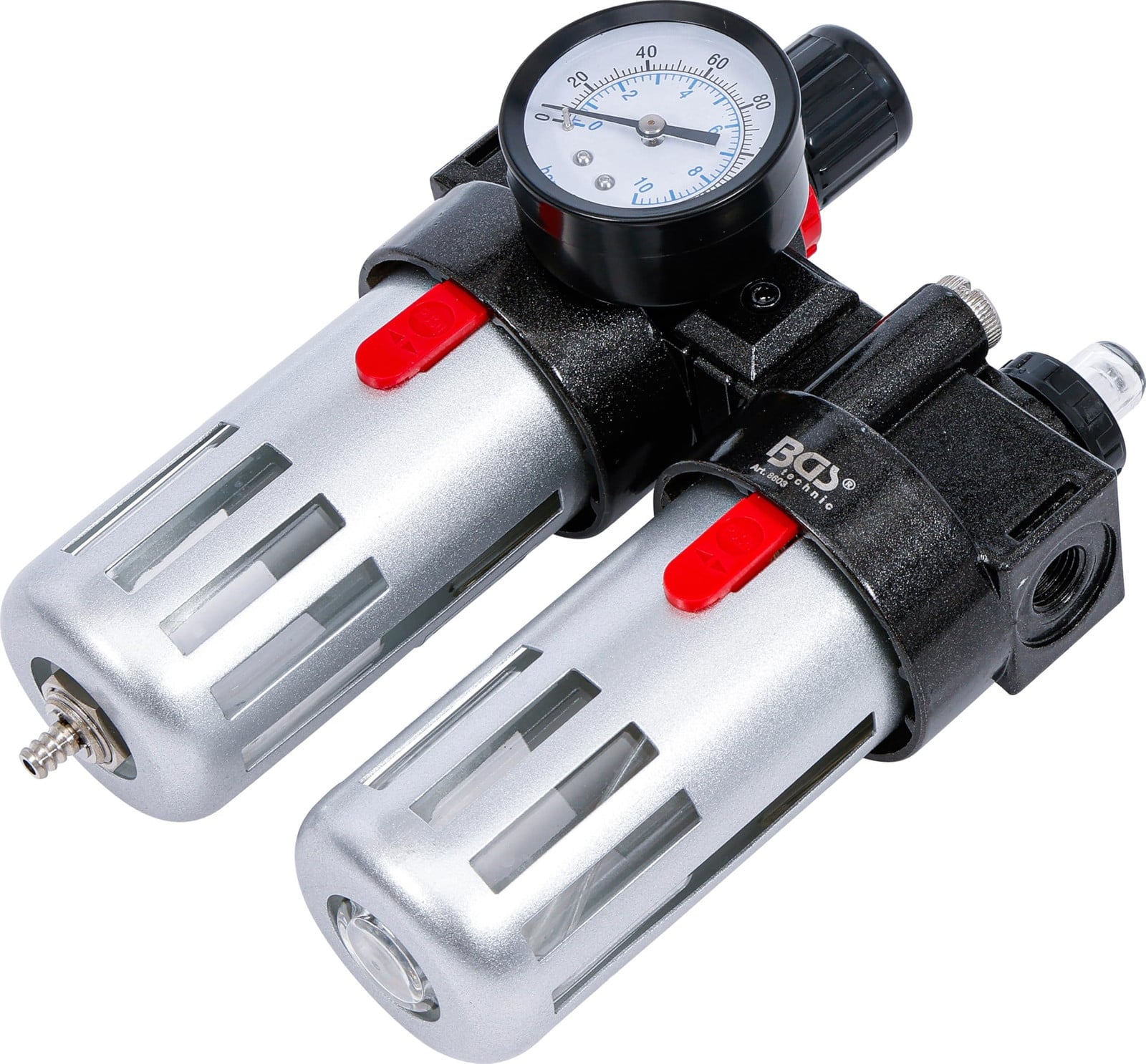 BGS technic Filter- en oliemengreiniger voor perslucht met drukregelaar 8603
